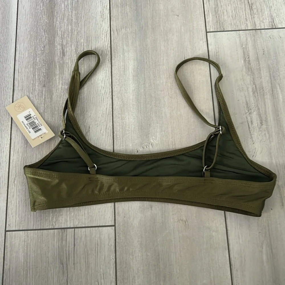 Ris-K Dippin' Daisy's Allure Moss Green bikini top size S swim swimsuit